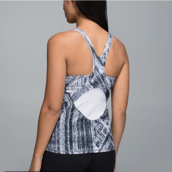 Lululemon Crossback Tank Heatwave White Black Size 2 - Picture 7 of 7